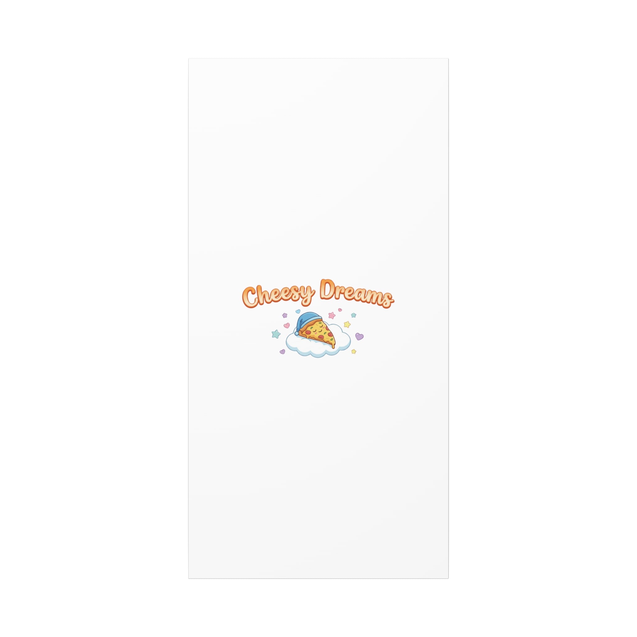 Cheesy Dreams Kawaii Pizza Canvas Wall Art