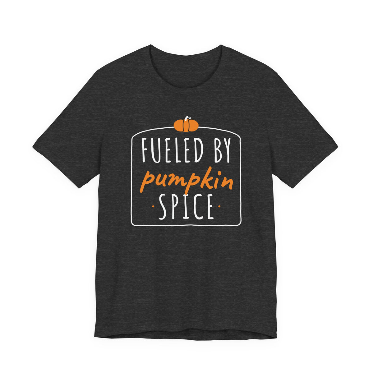 Fueled By Pumpkin Spice Retro Arch Tee | Fall Gym Shirt