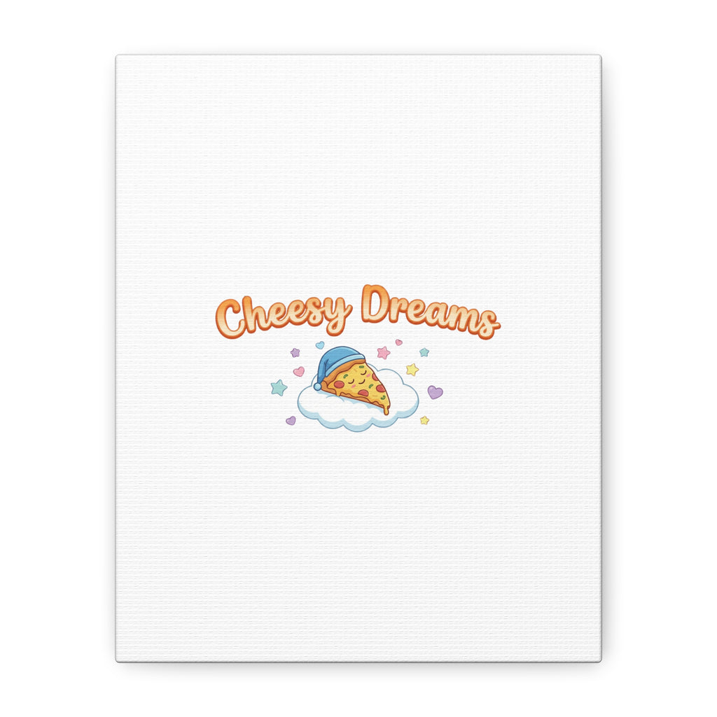Cheesy Dreams Kawaii Pizza Canvas Wall Art