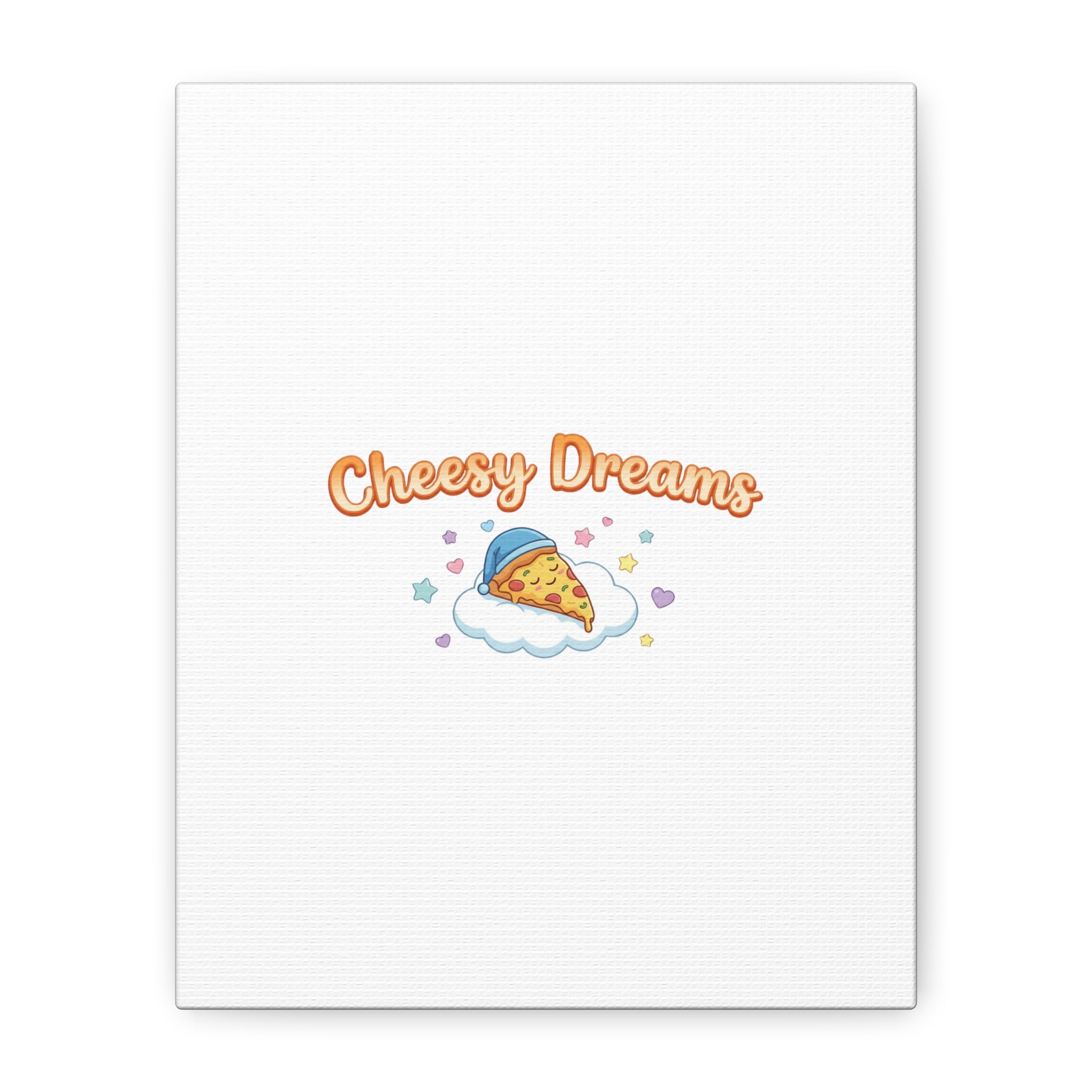 Cheesy Dreams Kawaii Pizza Canvas Wall Art