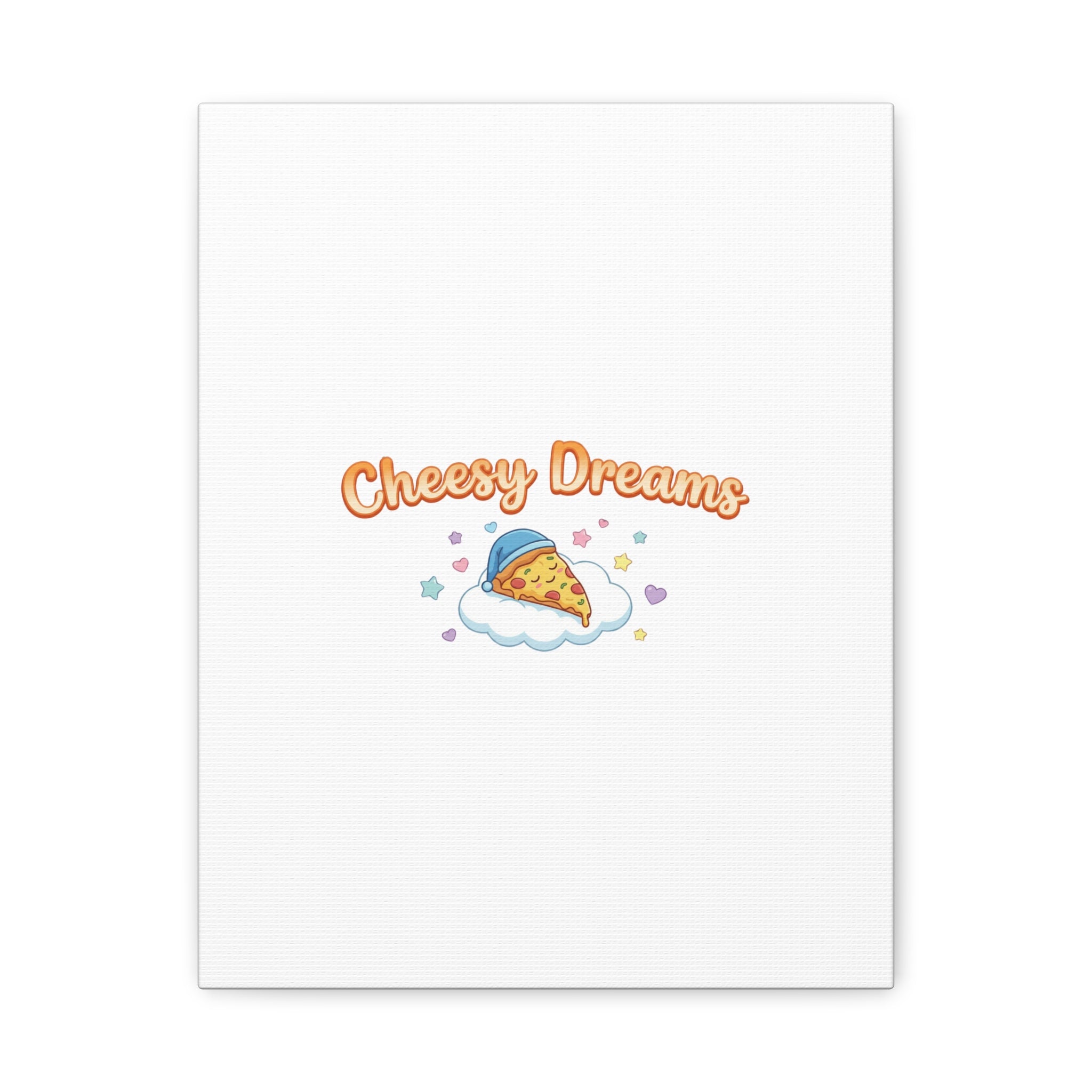 Cheesy Dreams Kawaii Pizza Canvas Wall Art