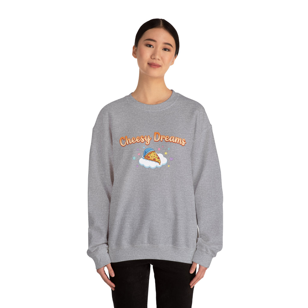 Cheesy Dreams Pizza Sweatshirt – Cozy Food Humor Crewneck