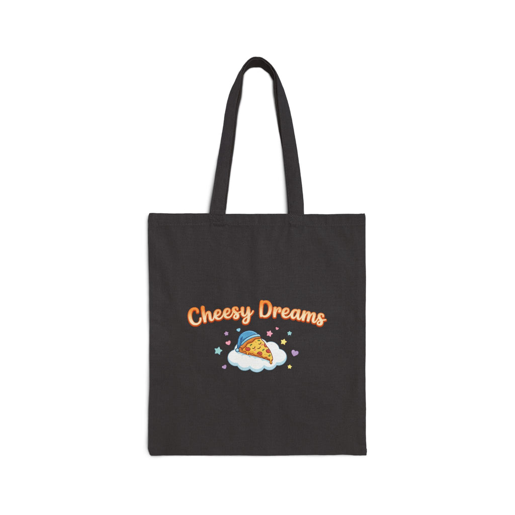 Cheesy Dreams Cute Pizza Canvas Tote Bag