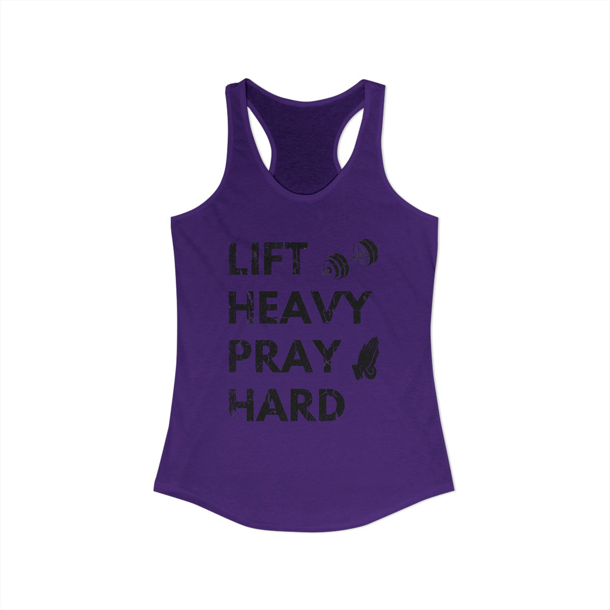 Lift Heavy Pray Hard Racerback Tank