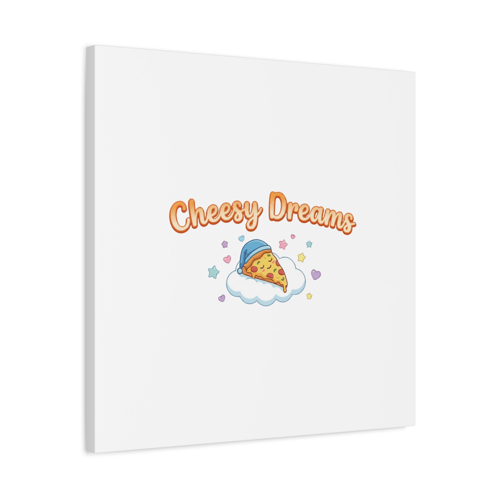 Cheesy Dreams Kawaii Pizza Canvas Wall Art