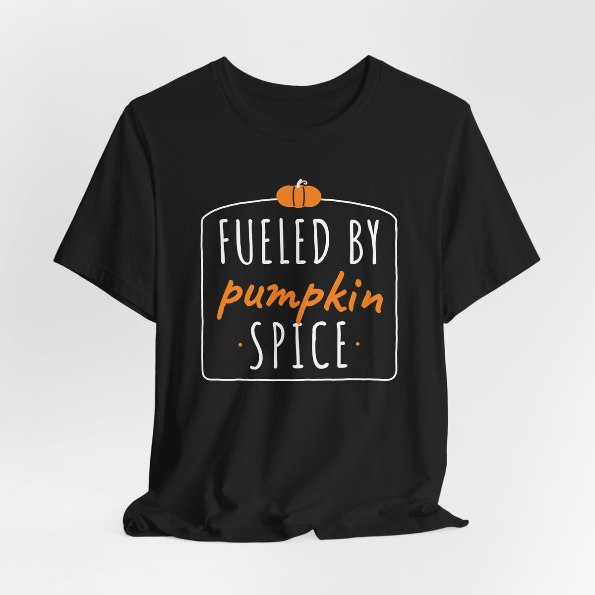 Fueled By Pumpkin Spice Retro Arch Tee | Fall Gym Shirt