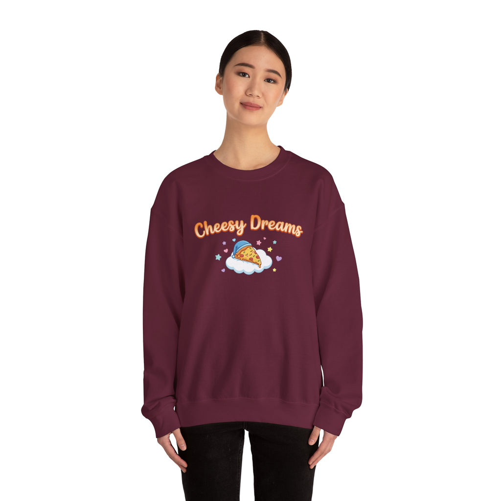 Cheesy Dreams Pizza Sweatshirt – Cozy Food Humor Crewneck