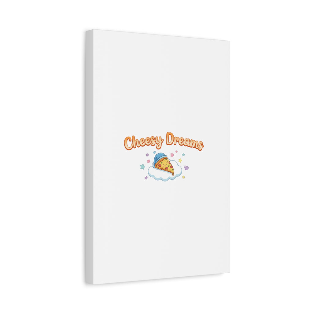 Cheesy Dreams Kawaii Pizza Canvas Wall Art