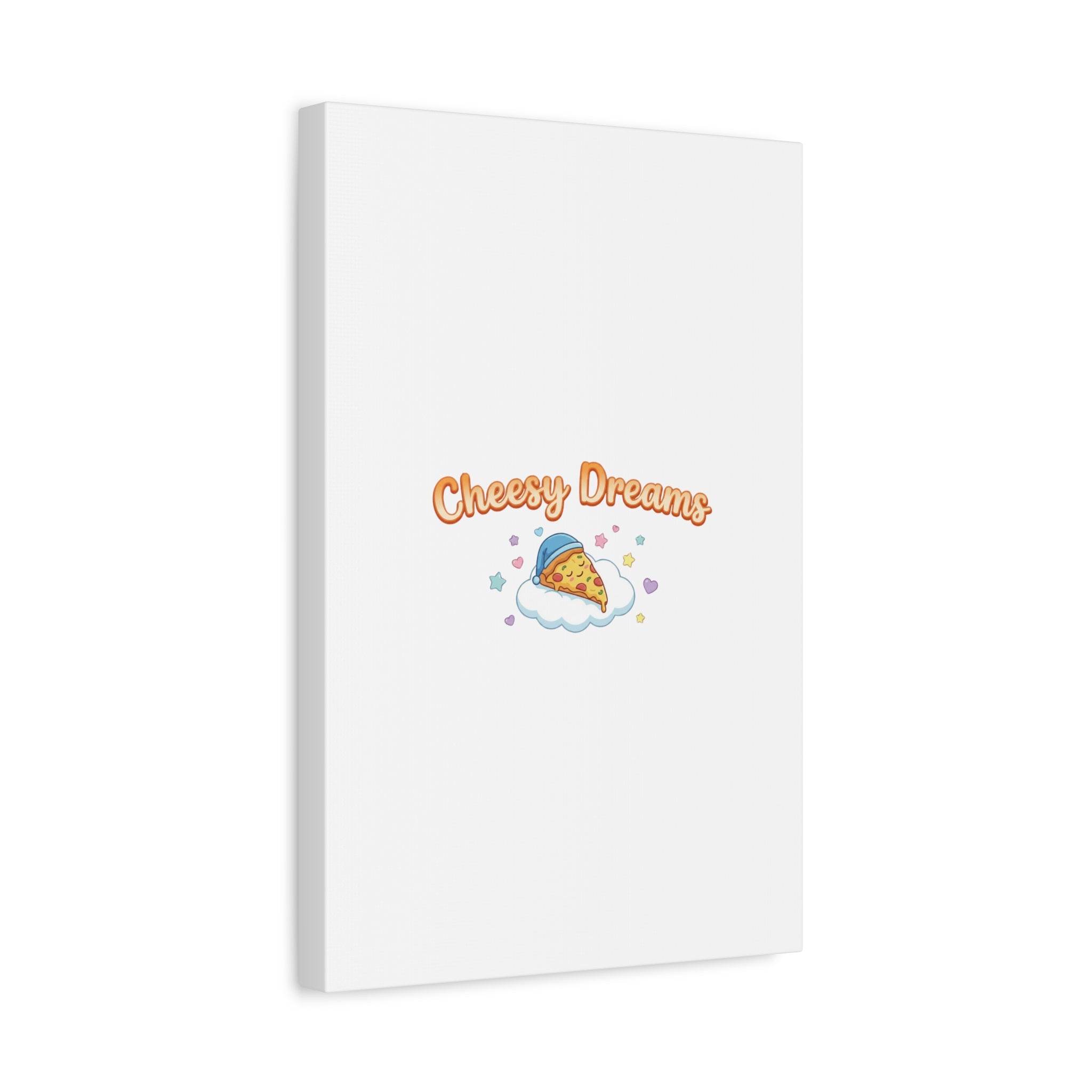 Cheesy Dreams Kawaii Pizza Canvas Wall Art