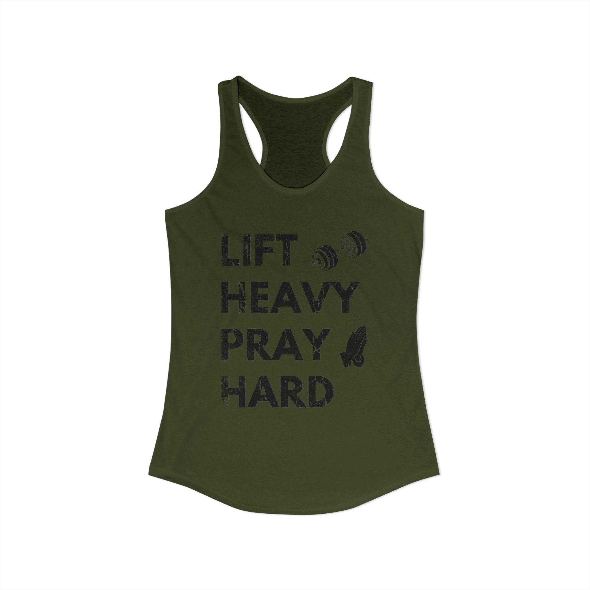 Lift Heavy Pray Hard Women’s Racerback Tank