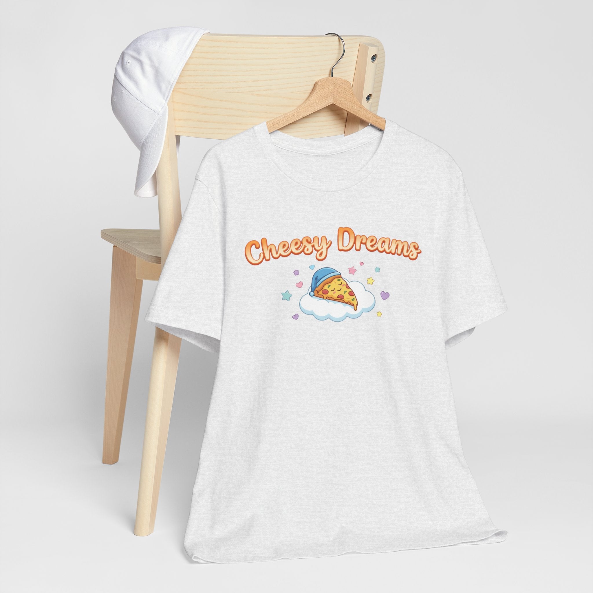 Cheesy Dreams Pizza T-Shirt – Cozy Food Humor Graphic Tee