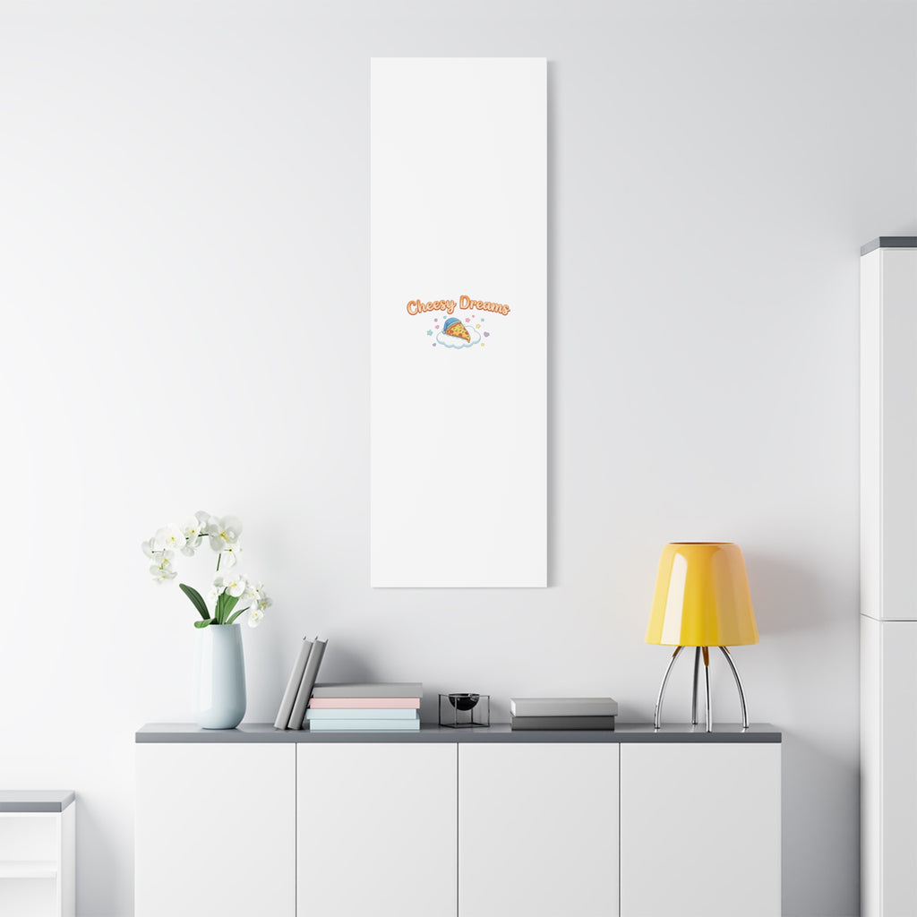 Cheesy Dreams Kawaii Pizza Canvas Wall Art