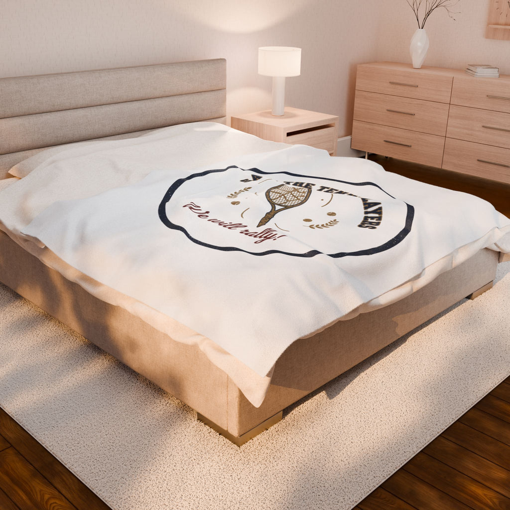 Save the Tennis Players Velveteen Plush Blanket | Tennis meme, racquet sport humor