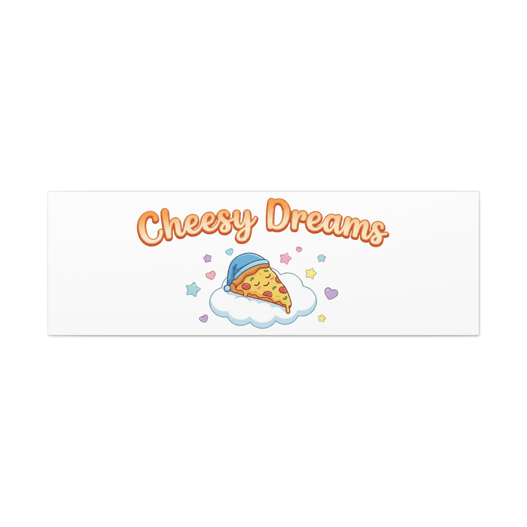Cheesy Dreams Kawaii Pizza Canvas Wall Art