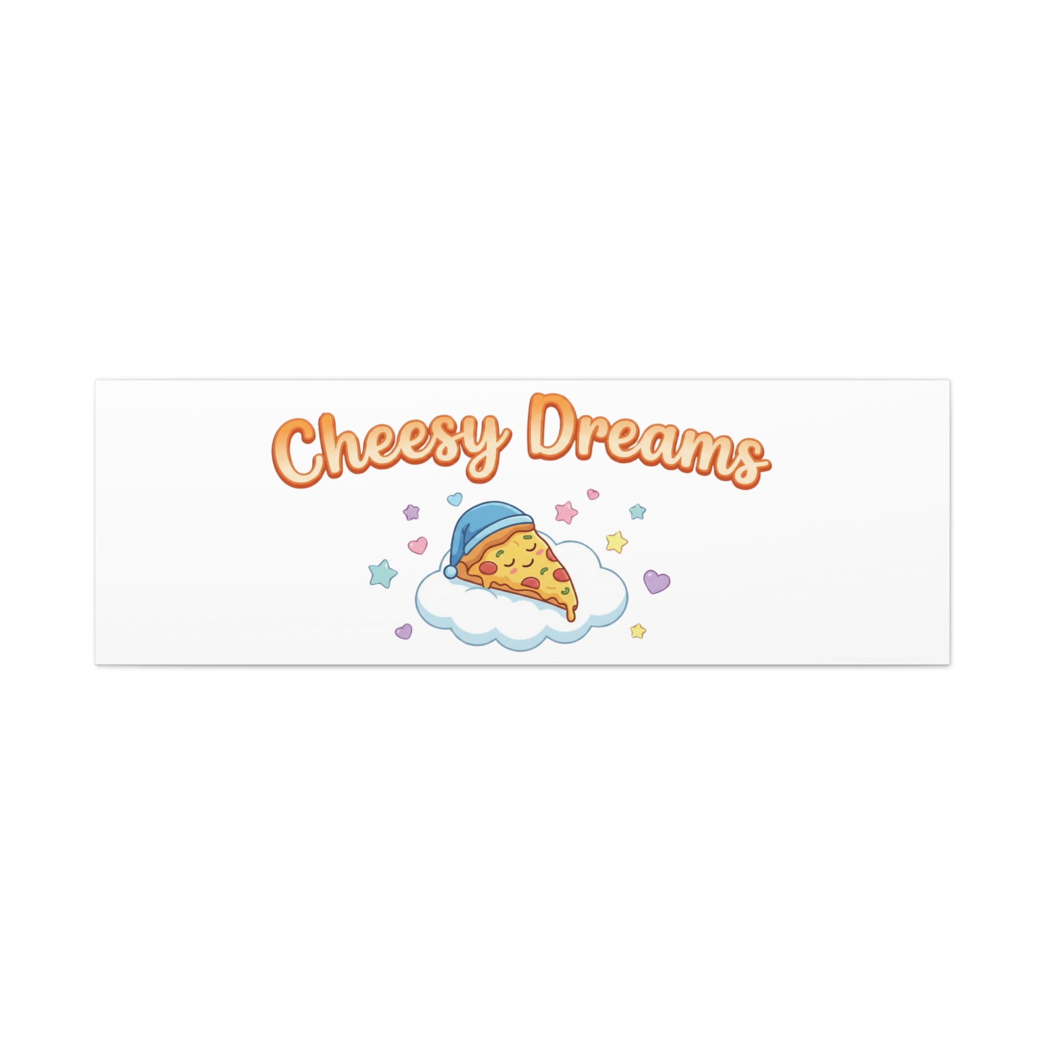 Cheesy Dreams Kawaii Pizza Canvas Wall Art