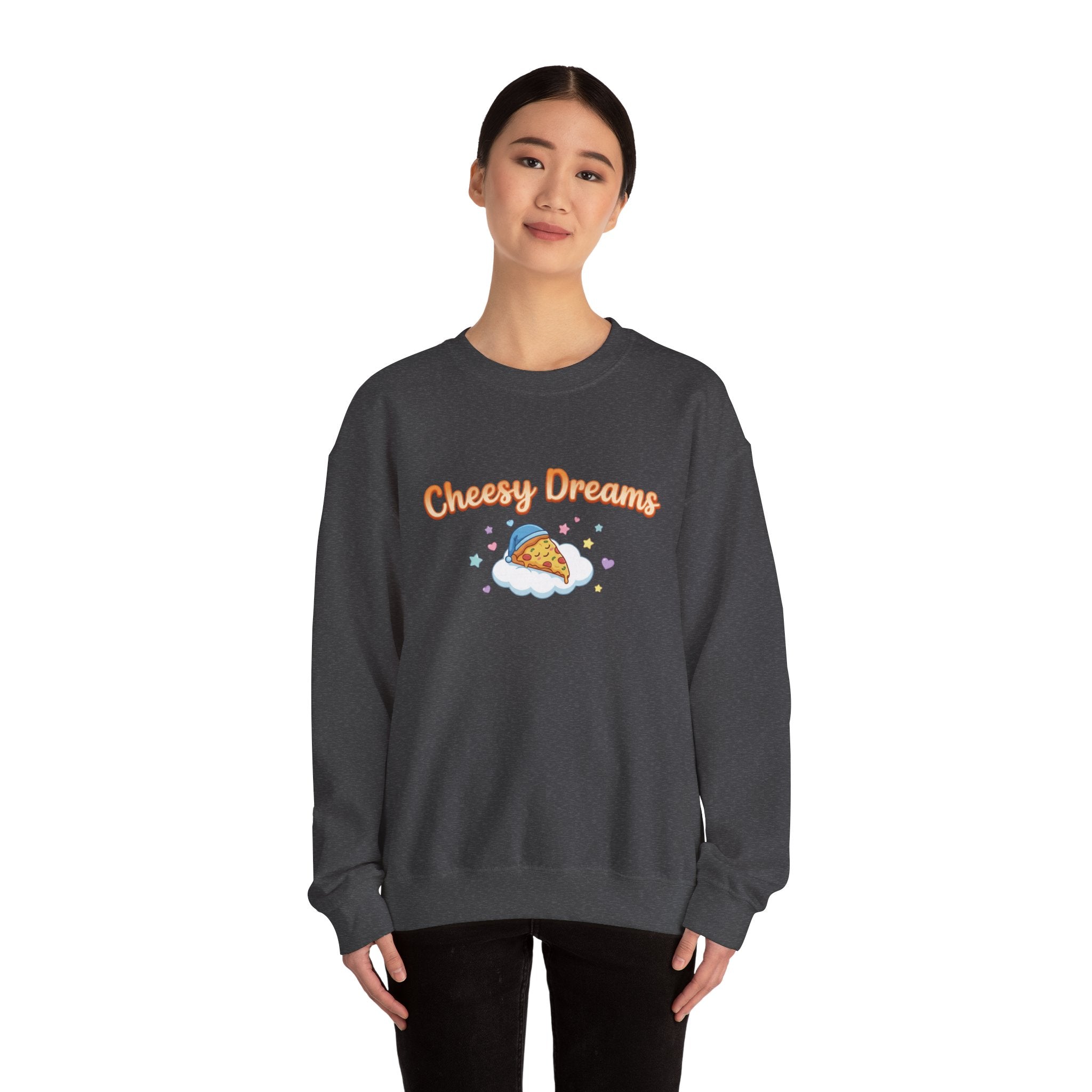 Cheesy Dreams Pizza Sweatshirt – Cozy Food Humor Crewneck