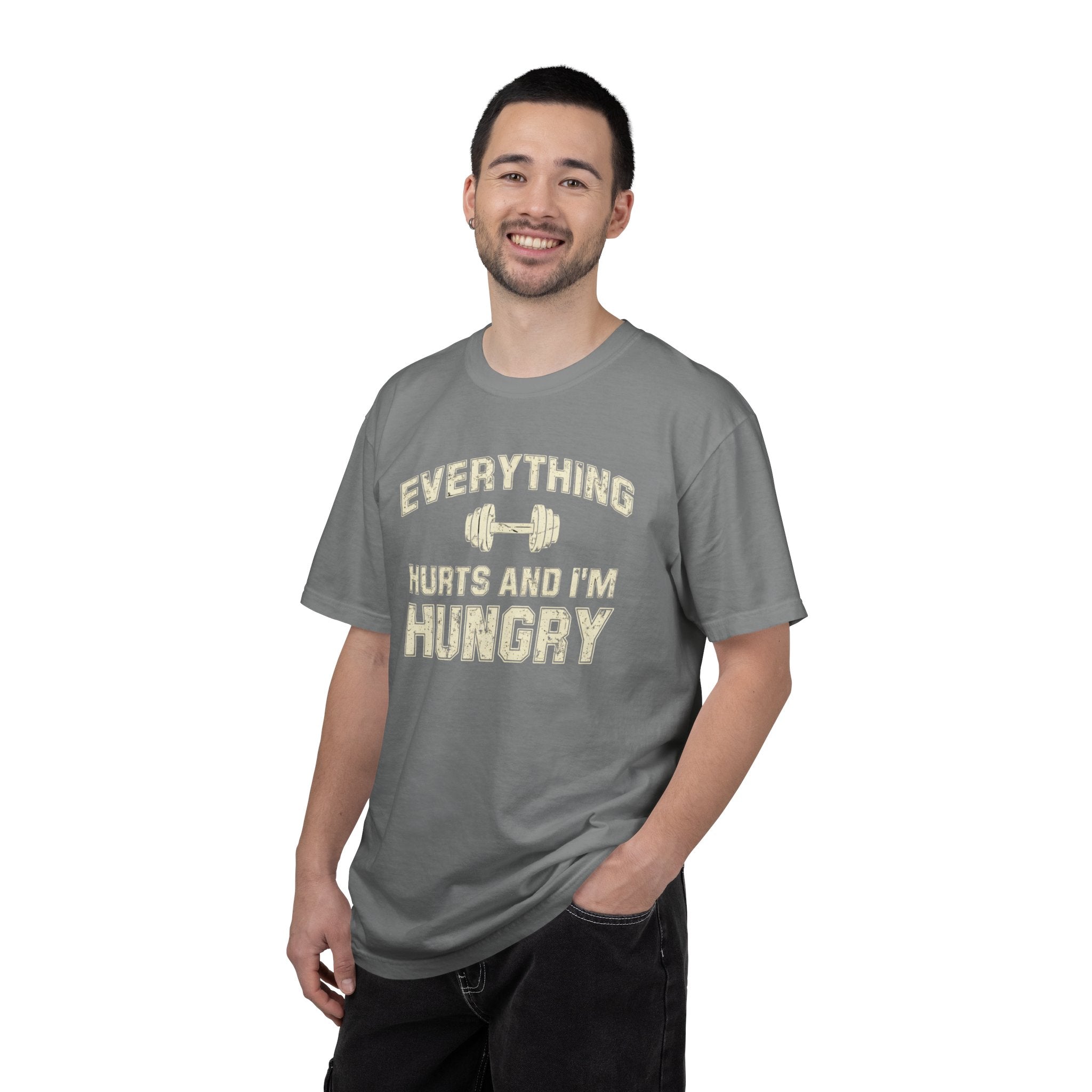 Everything Hurts and I’m Hungry | Funny Gym Shirt | Heavyweight Garment-Dyed Fitness Tee