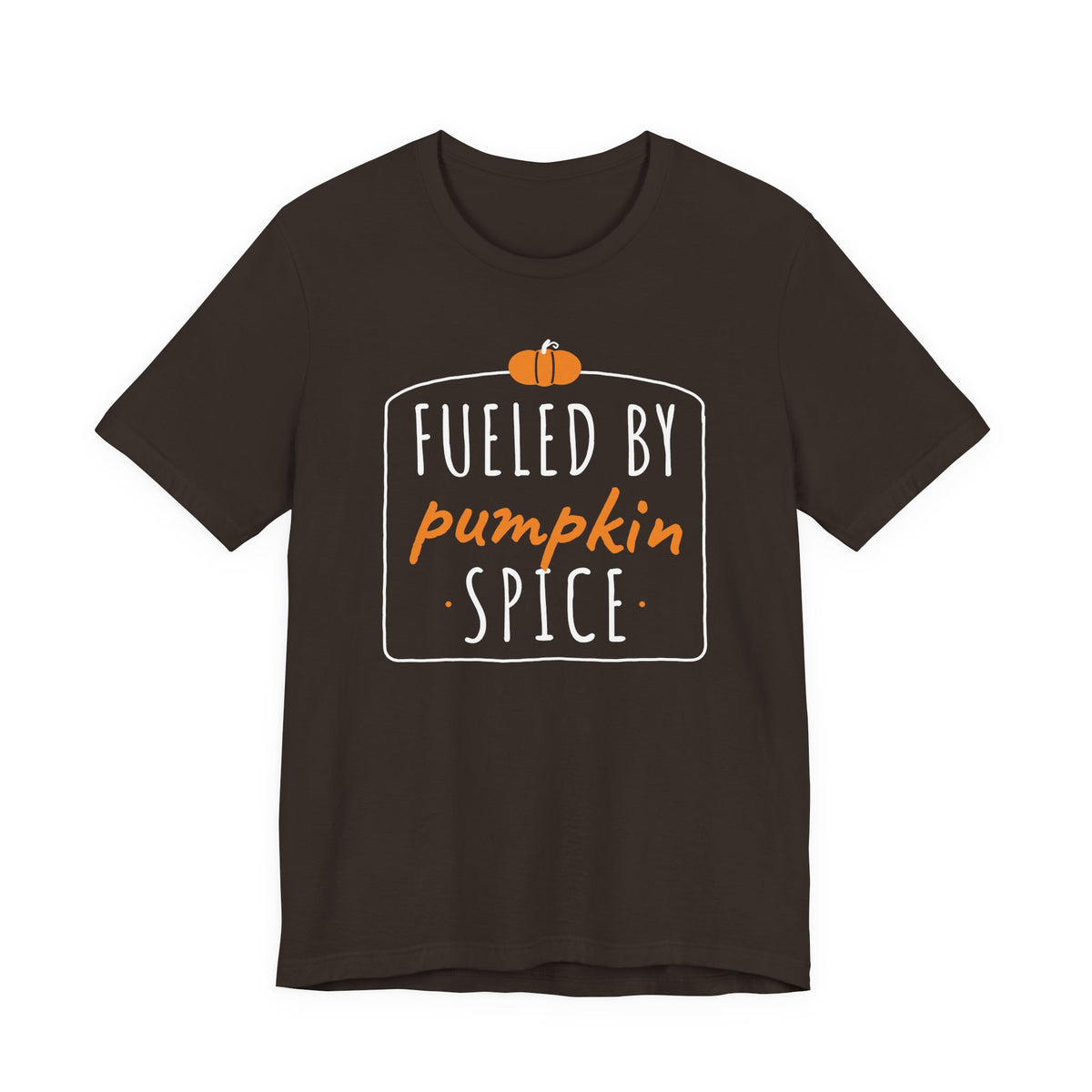 Fueled By Pumpkin Spice Retro Arch Tee | Fall Gym Shirt