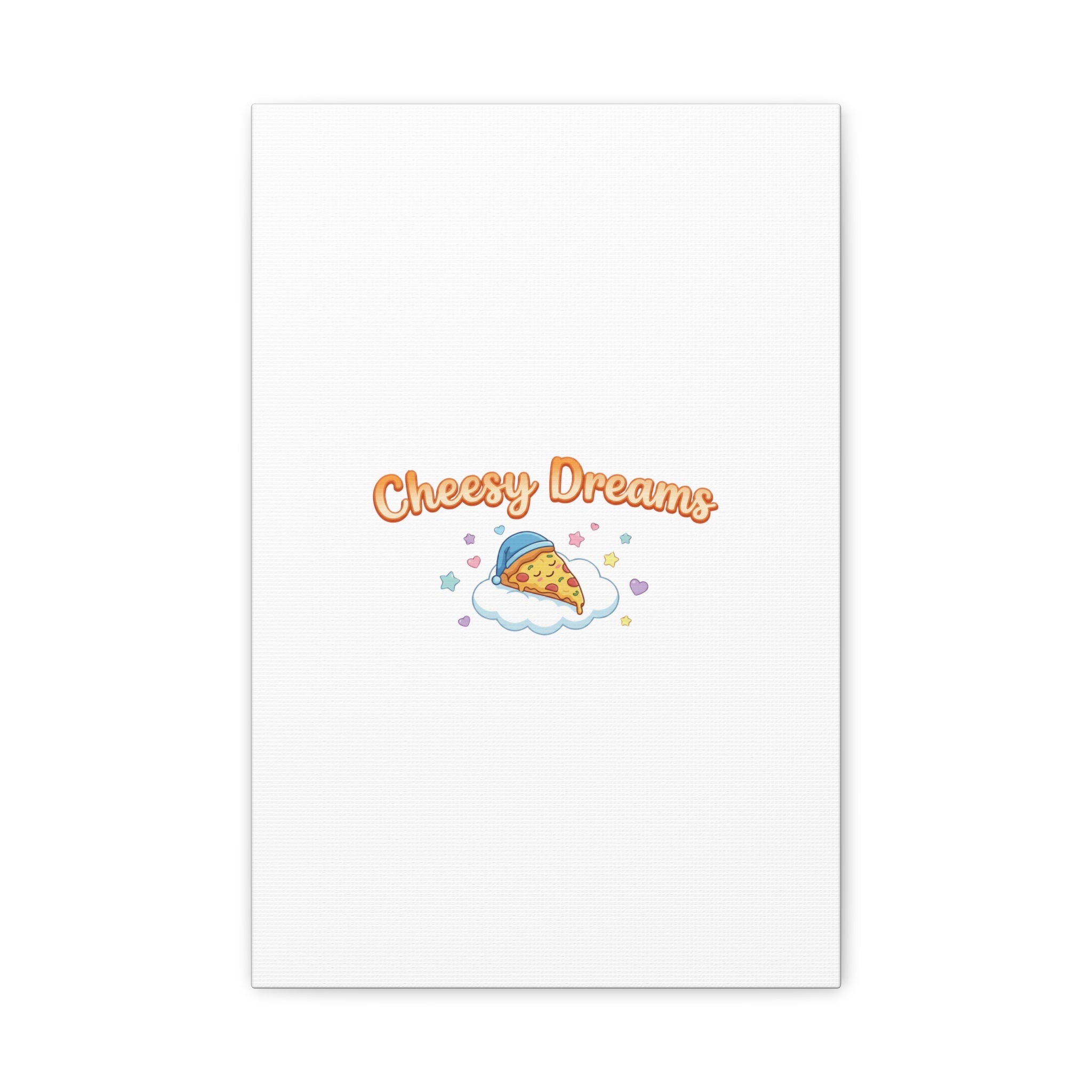 Cheesy Dreams Kawaii Pizza Canvas Wall Art