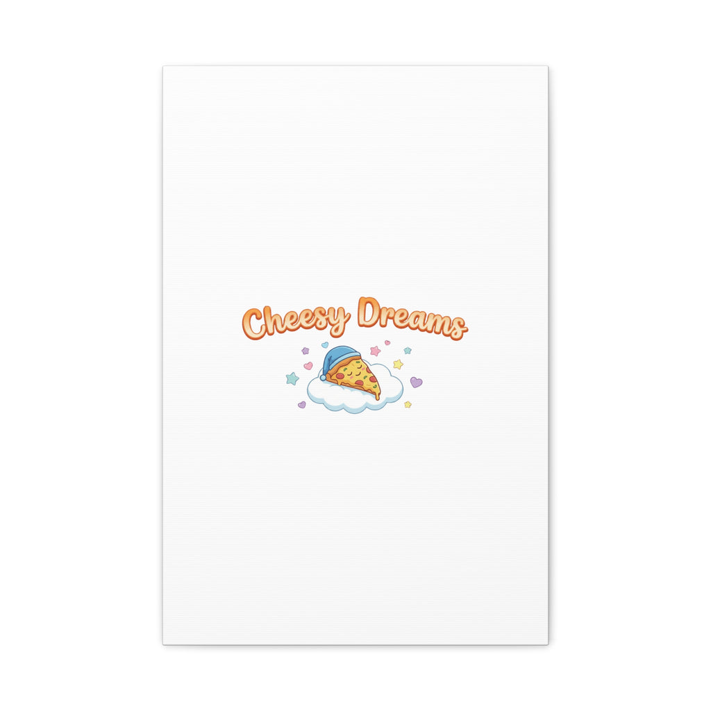 Cheesy Dreams Kawaii Pizza Canvas Wall Art