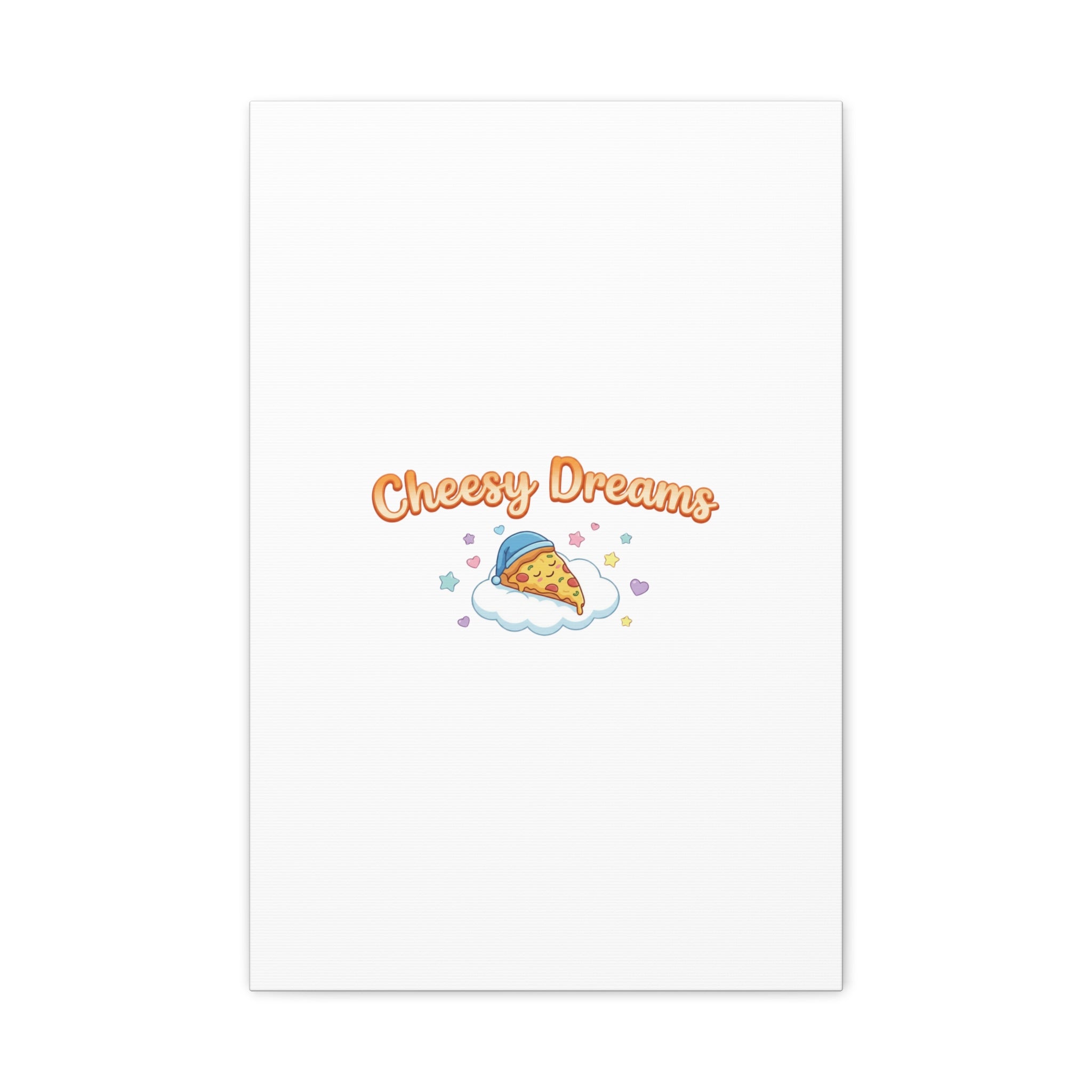 Cheesy Dreams Kawaii Pizza Canvas Wall Art