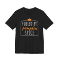Fueled By Pumpkin Spice Retro Arch Tee | Fall Gym Shirt