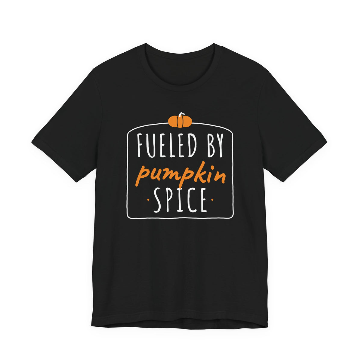 Fueled By Pumpkin Spice Retro Arch Tee | Fall Gym Shirt