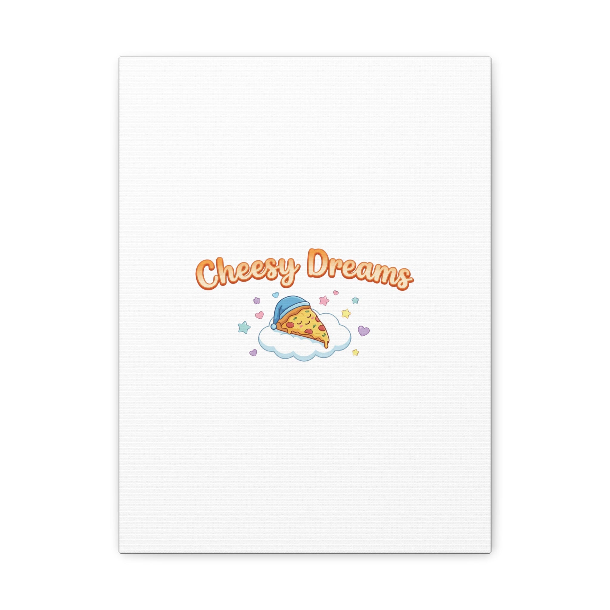 Cheesy Dreams Kawaii Pizza Canvas Wall Art