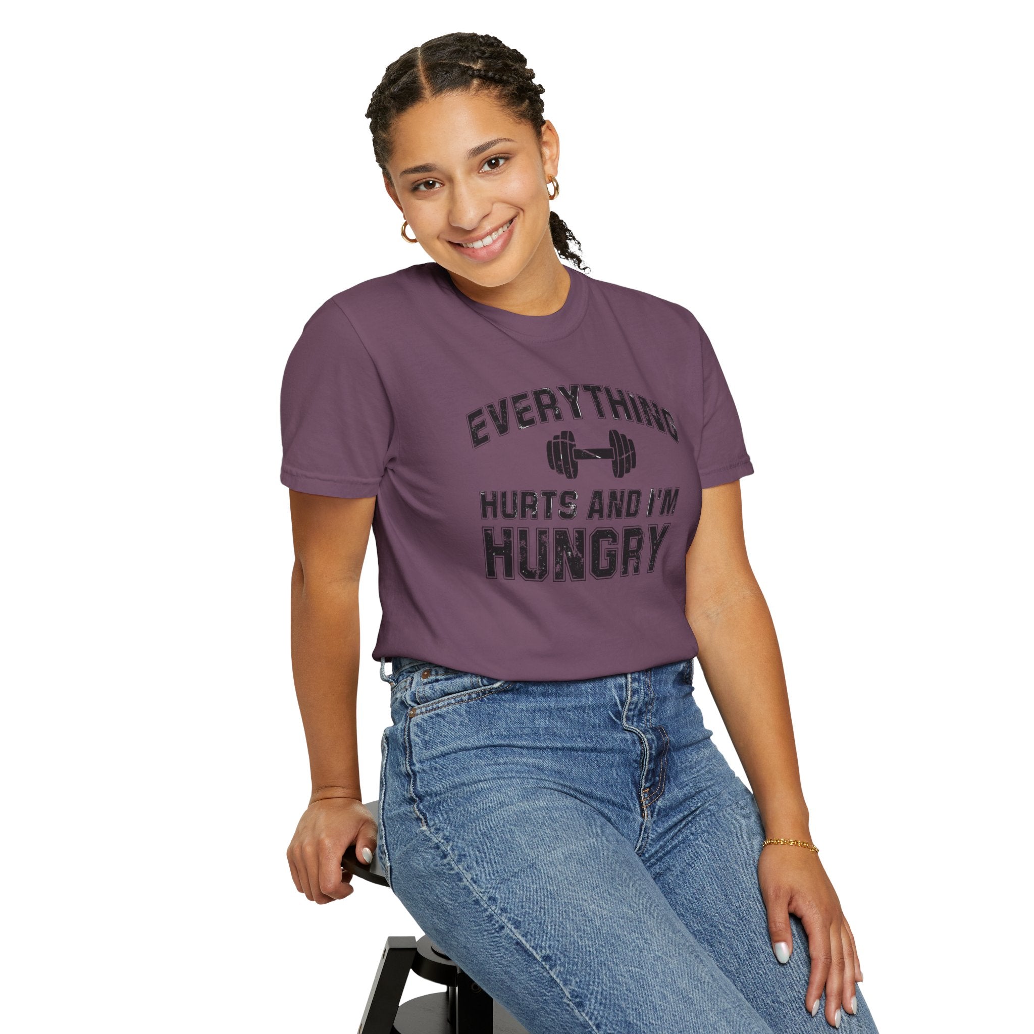 Everything Hurts and I’m Hungry | Funny Gym Shirt | Heavyweight Garment-Dyed Fitness Tee
