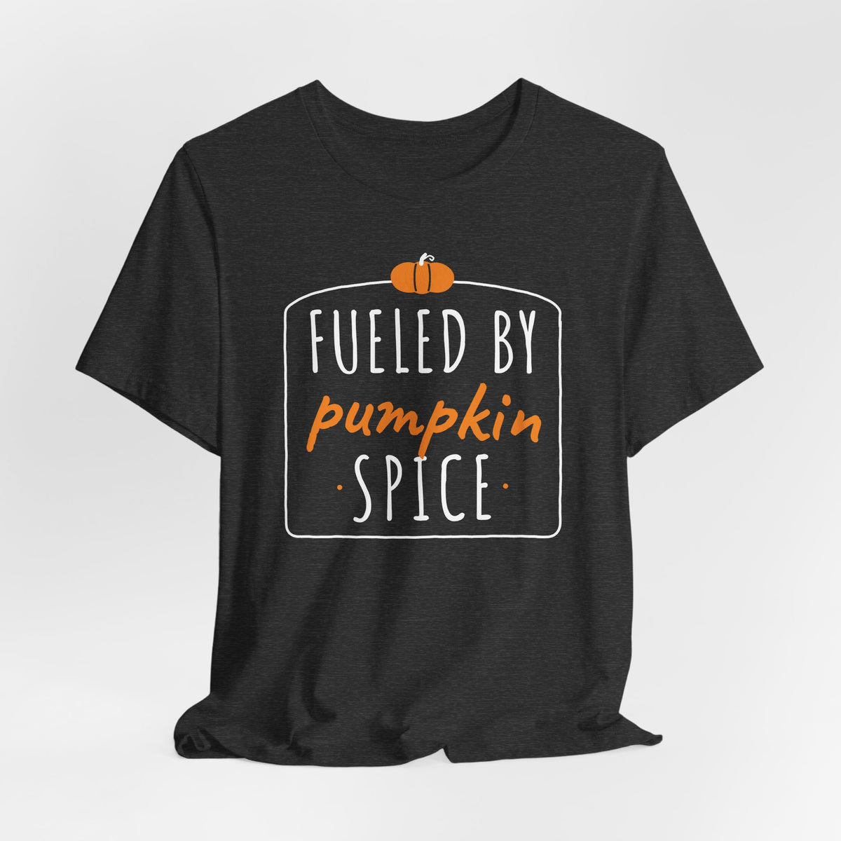 Fueled By Pumpkin Spice Retro Arch Tee | Fall Gym Shirt