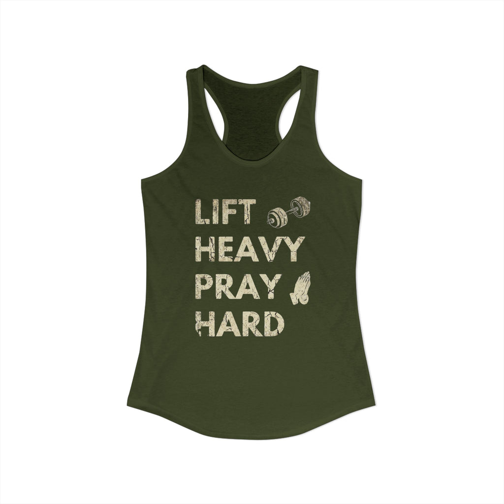 Lift Heavy Pray Hard Women’s Racerback Tank