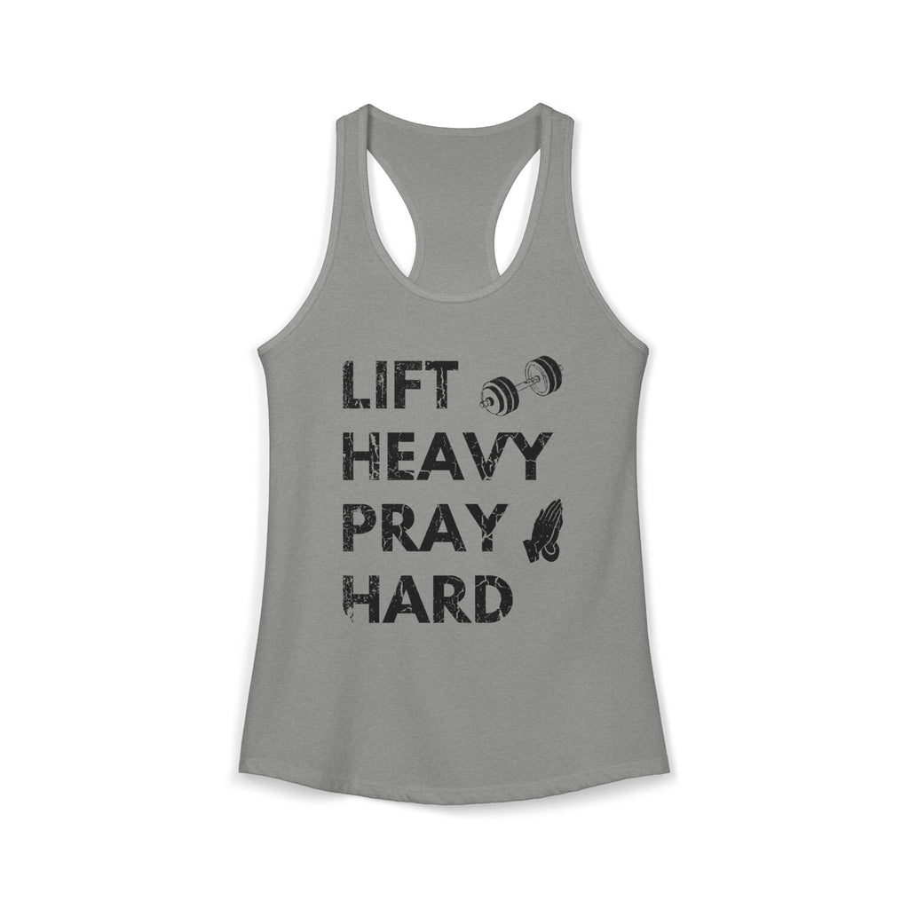 Lift Heavy Pray Hard Racerback Tank