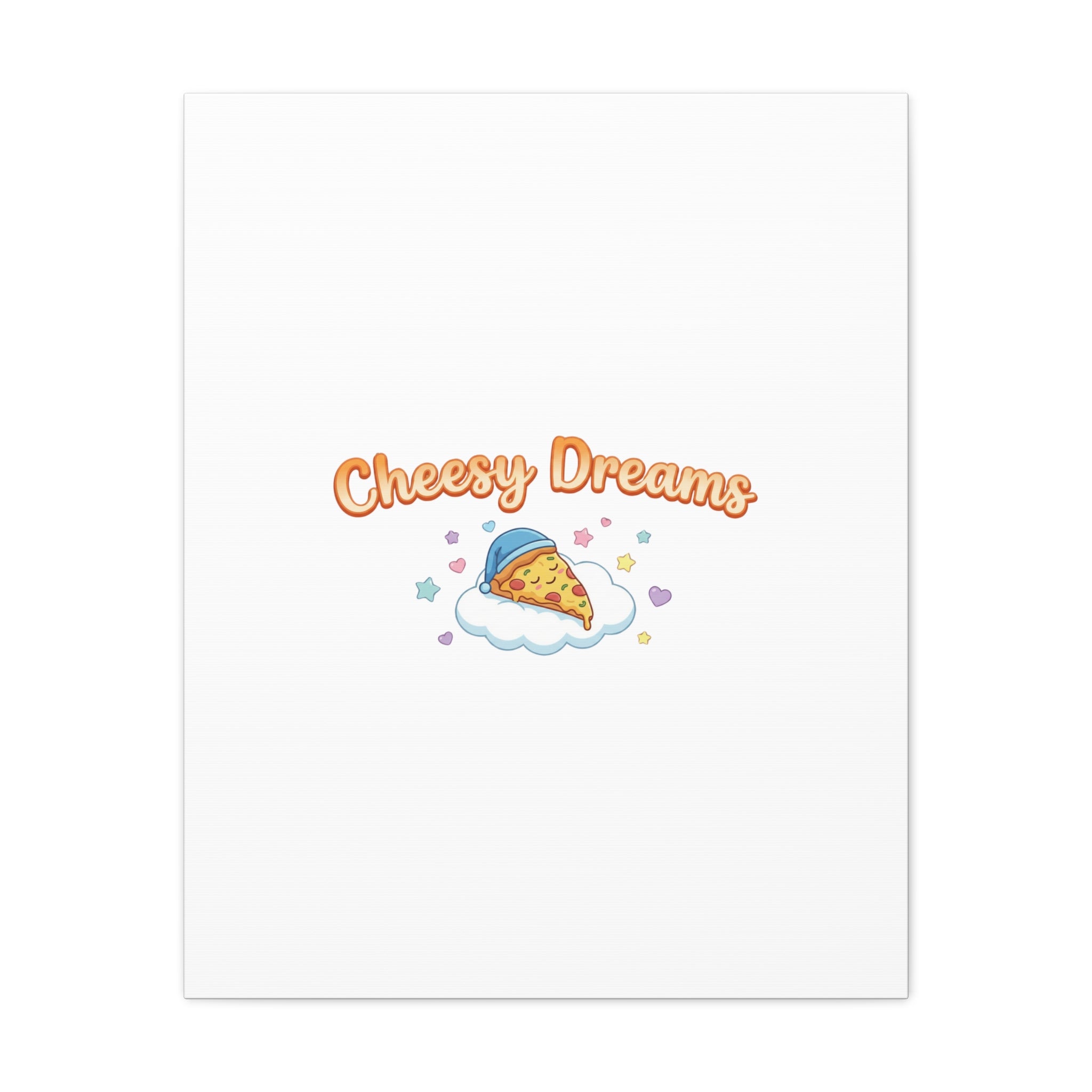 Cheesy Dreams Kawaii Pizza Canvas Wall Art