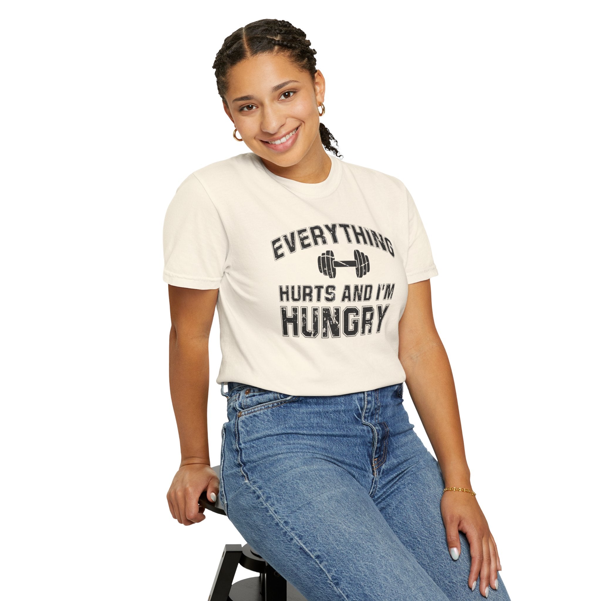 Everything Hurts and I’m Hungry | Funny Gym Shirt | Heavyweight Garment-Dyed Fitness Tee