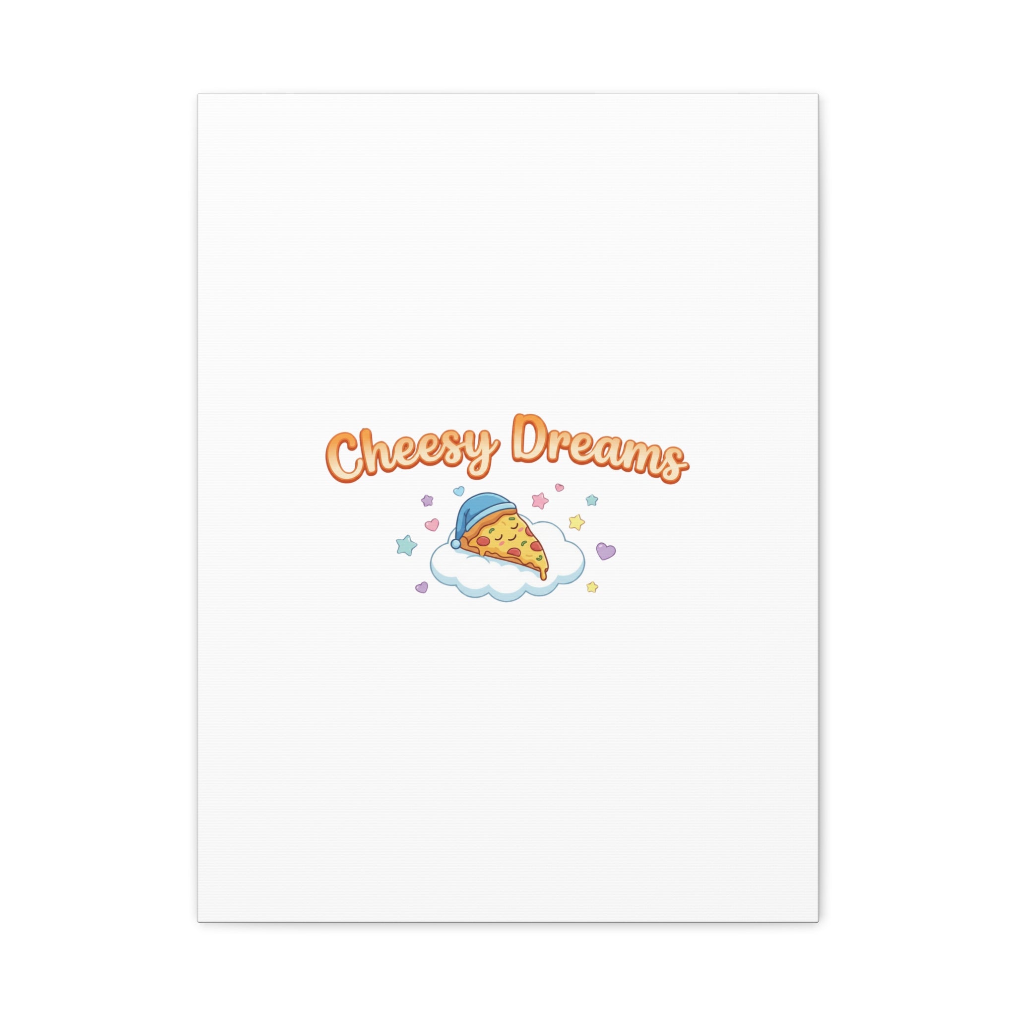 Cheesy Dreams Kawaii Pizza Canvas Wall Art