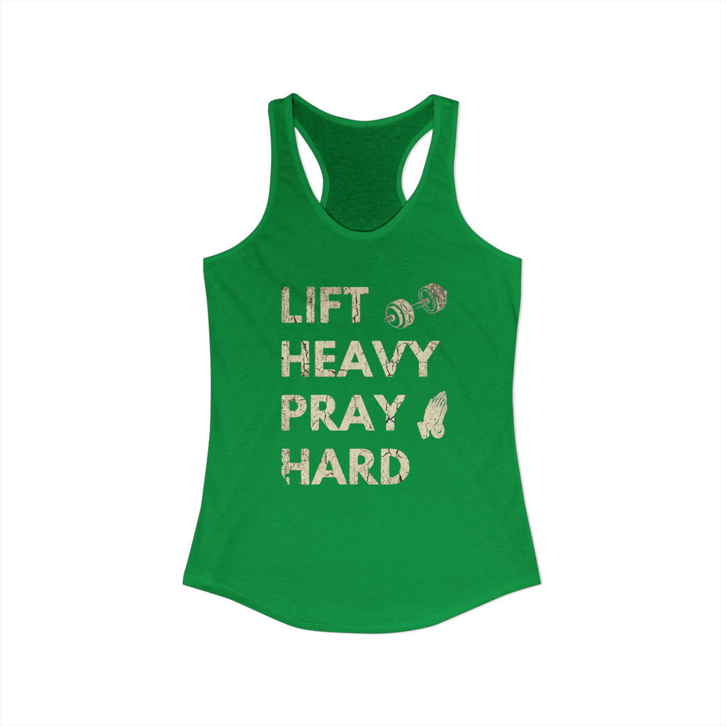 Lift Heavy Pray Hard Women’s Racerback Tank