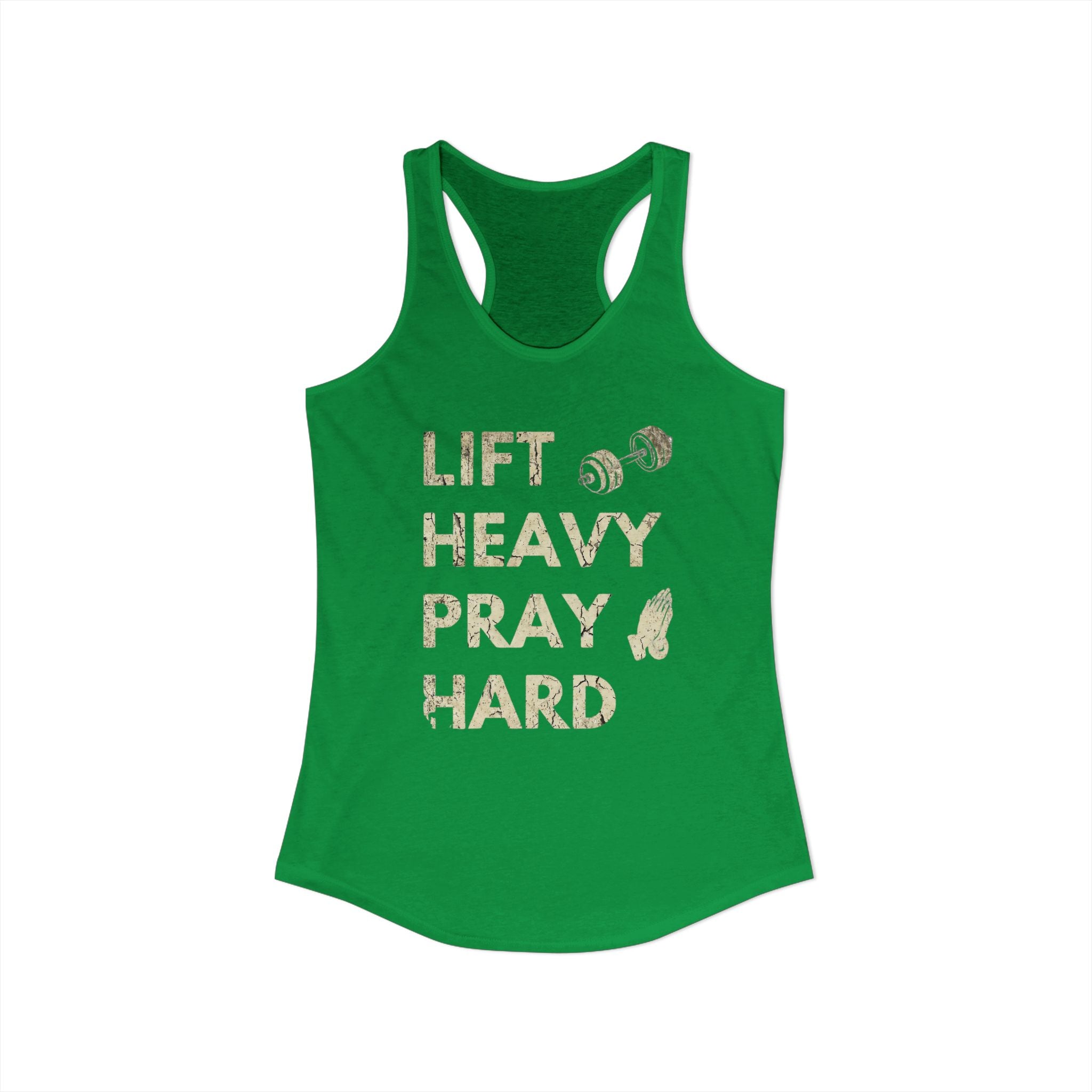 Lift Heavy Pray Hard Women’s Racerback Tank