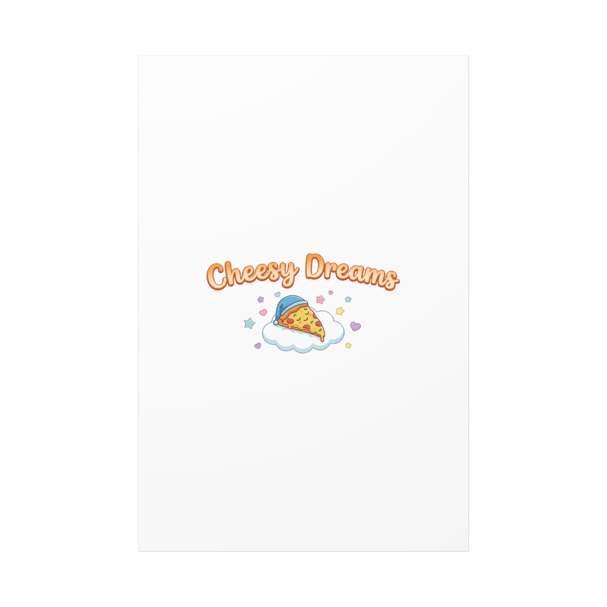 Cheesy Dreams Kawaii Pizza Canvas Wall Art