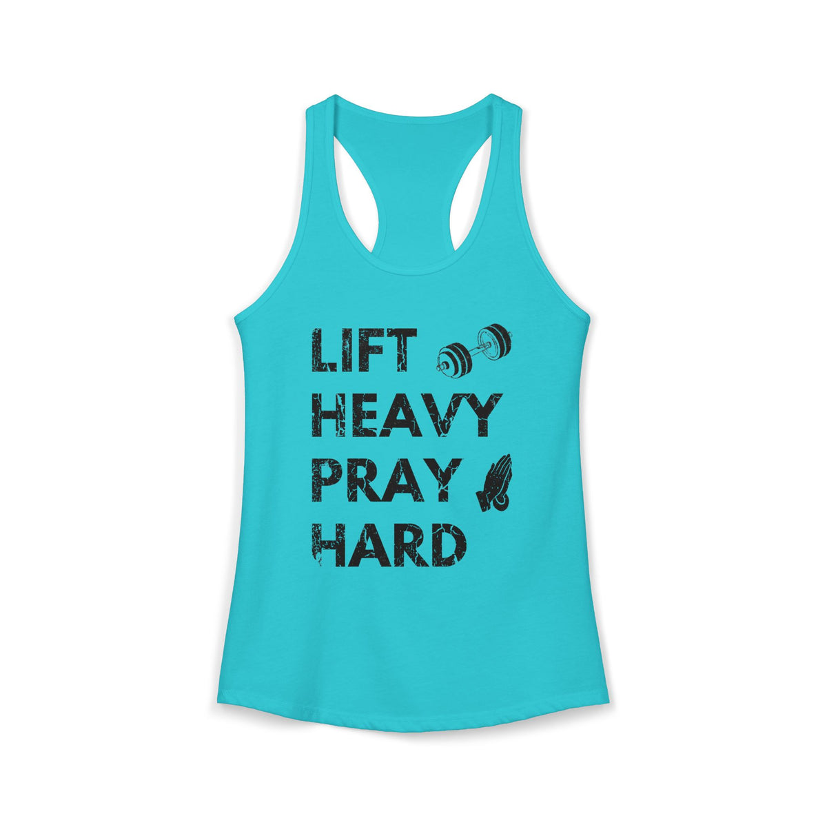 Lift Heavy Pray Hard Racerback Tank