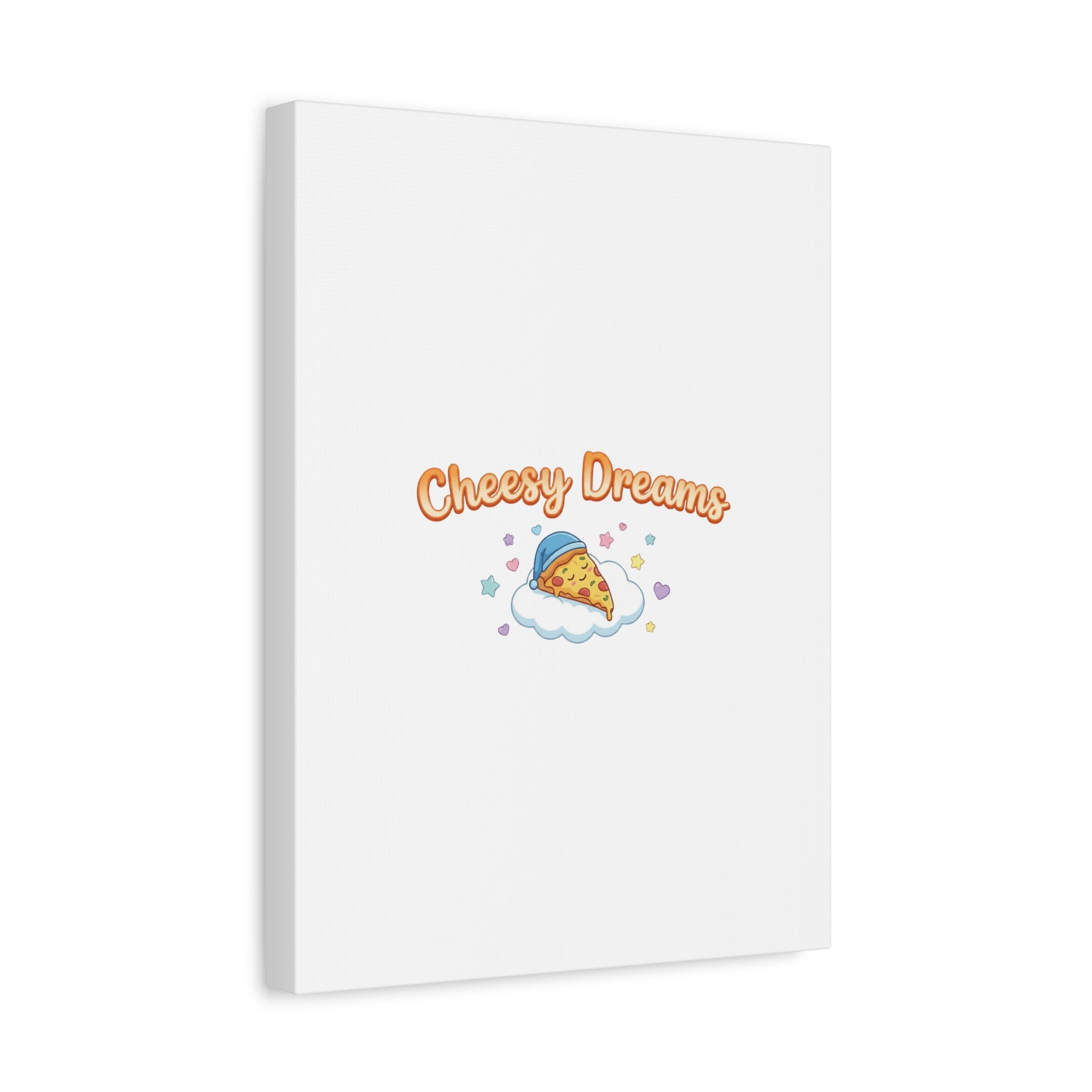 Cheesy Dreams Kawaii Pizza Canvas Wall Art