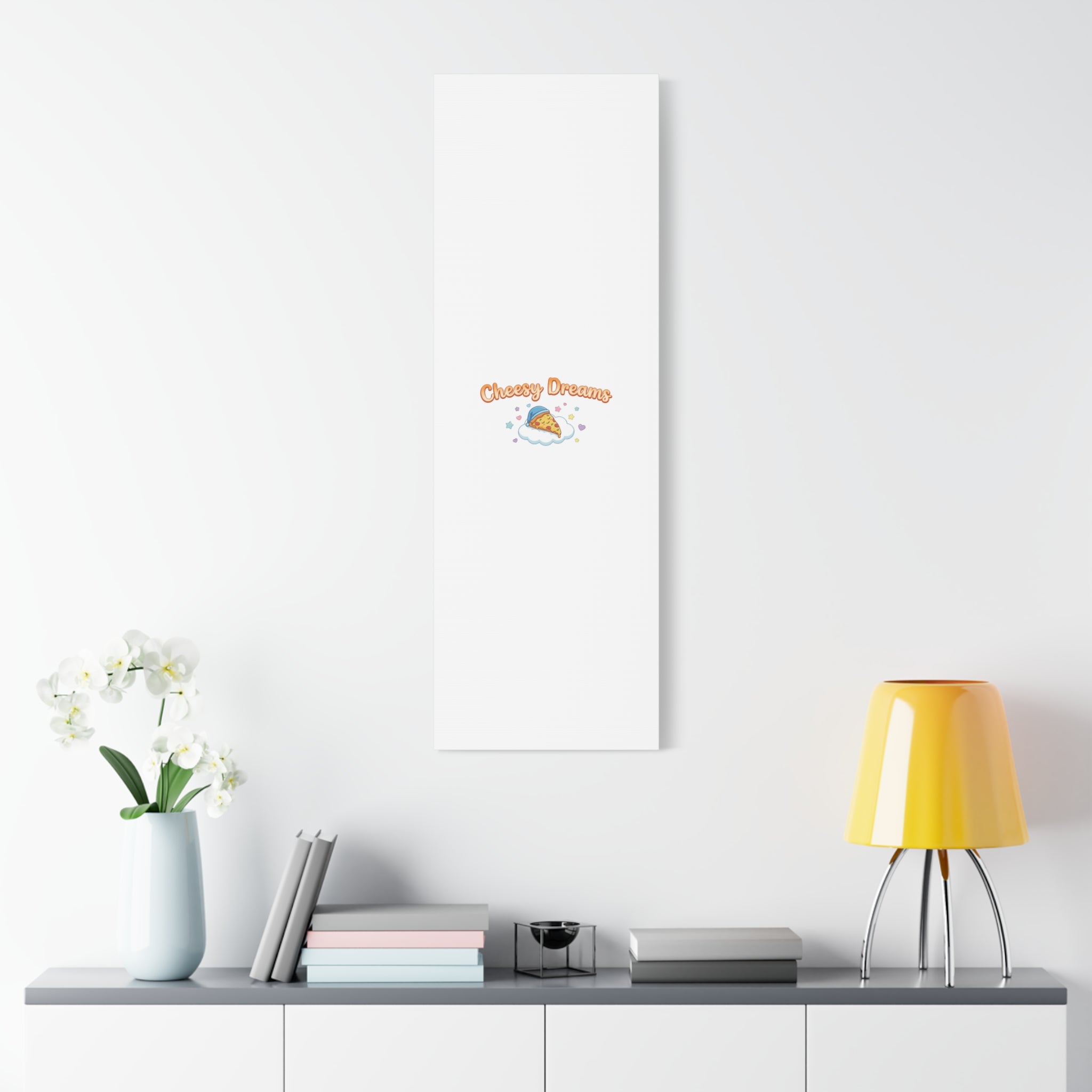 Cheesy Dreams Kawaii Pizza Canvas Wall Art