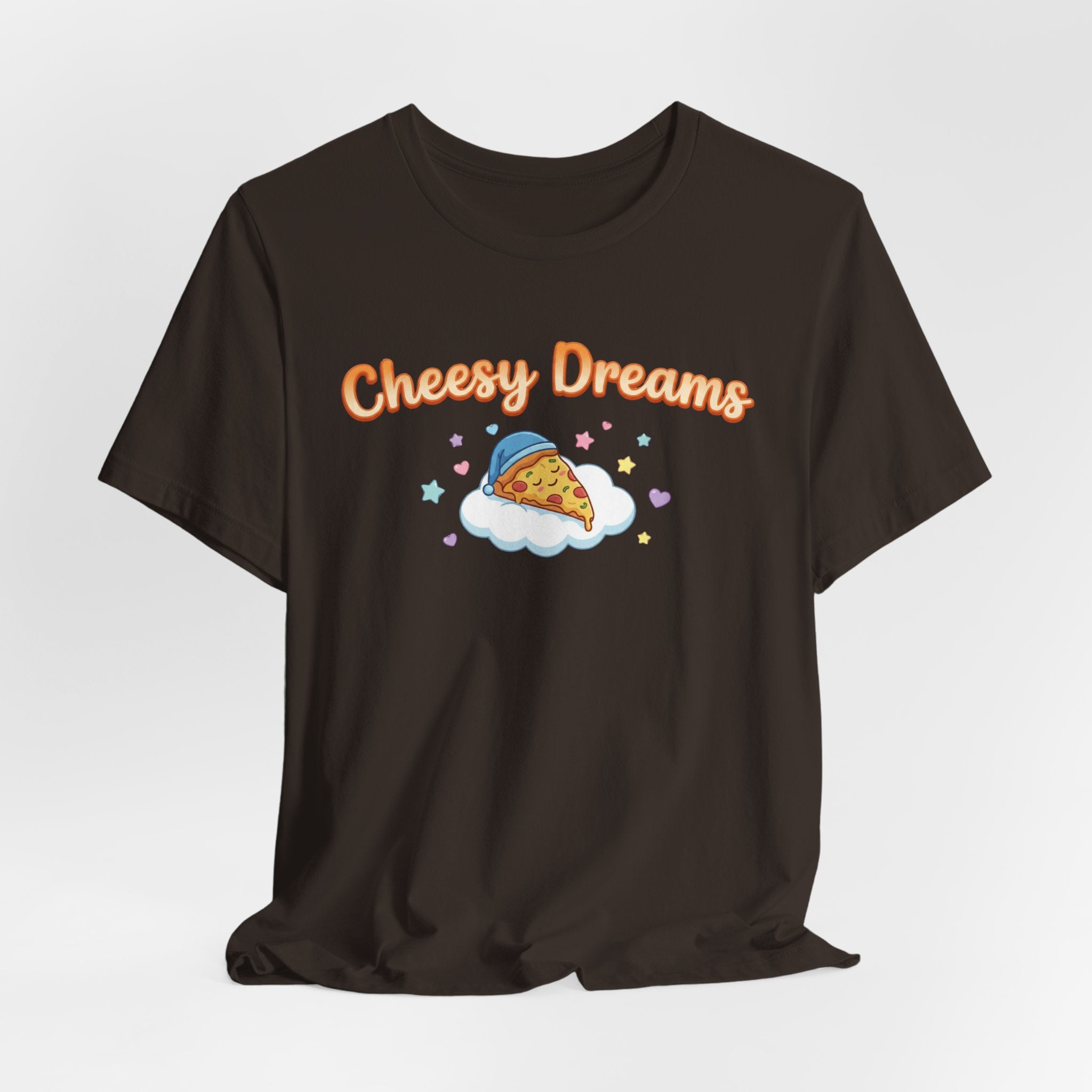 Cheesy Dreams Pizza T-Shirt – Cozy Food Humor Graphic Tee