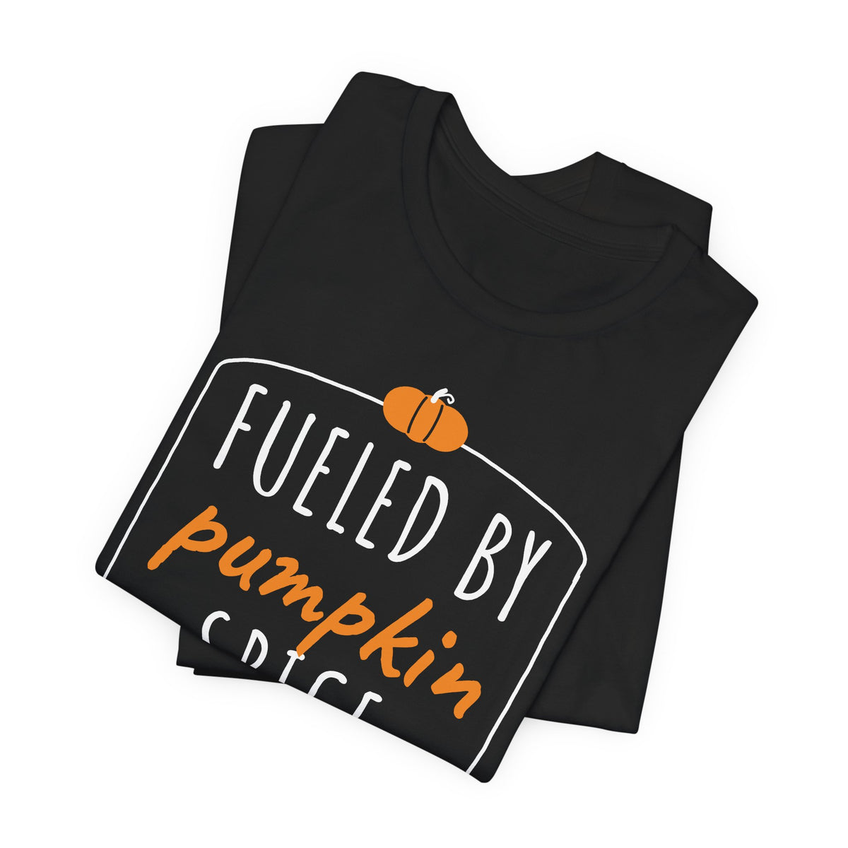 Fueled By Pumpkin Spice Retro Arch Tee | Fall Gym Shirt