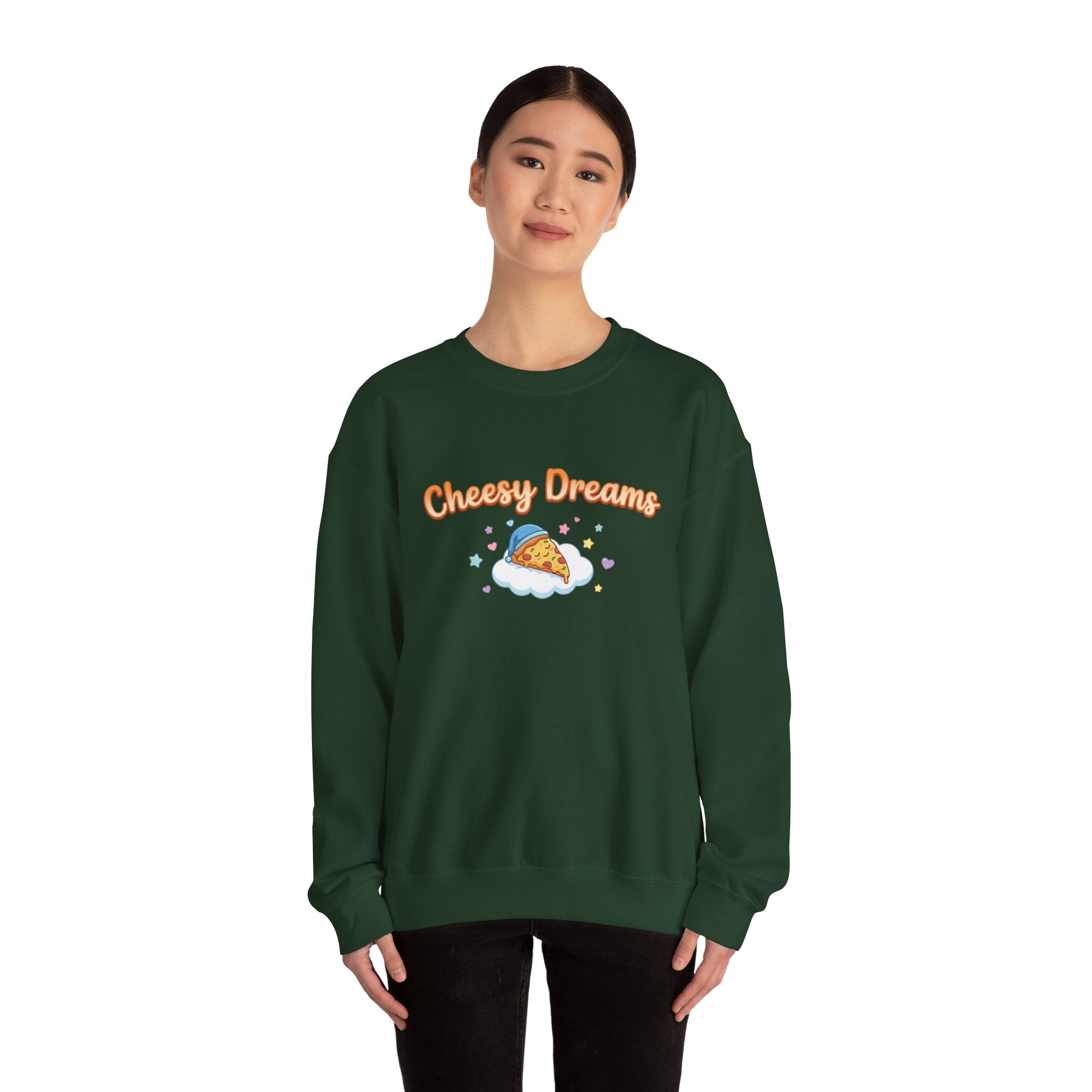 Cheesy Dreams Pizza Sweatshirt – Cozy Food Humor Crewneck