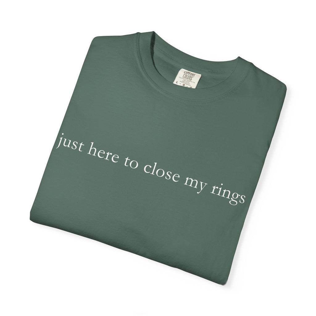 "Just Here To Close My Rings" T-Shirt - Trendy Apple Watch Fitness Tee