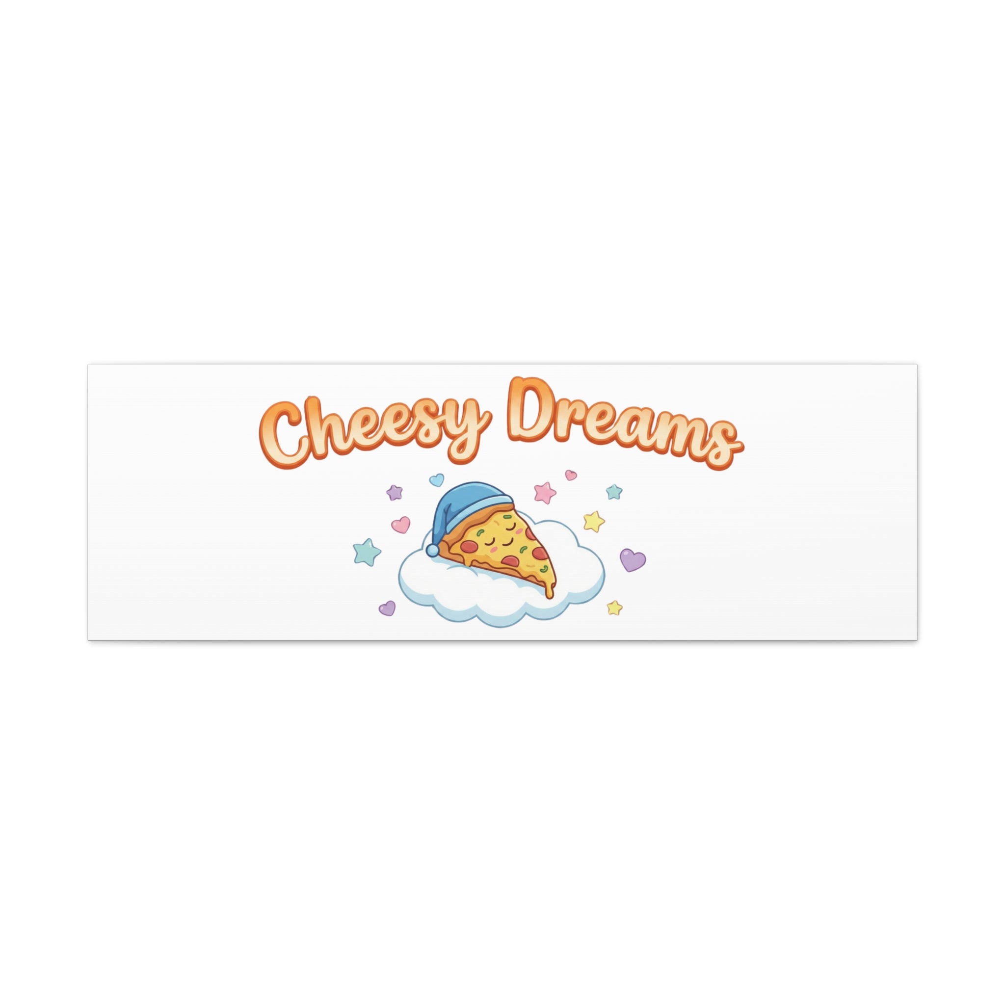 Cheesy Dreams Kawaii Pizza Canvas Wall Art