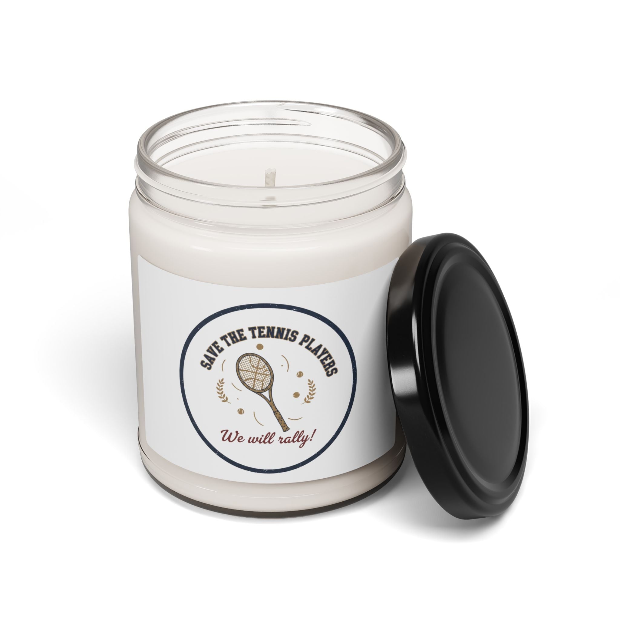 Save the Tennis Players Soy Candle, tennis meme, racquet sport humor