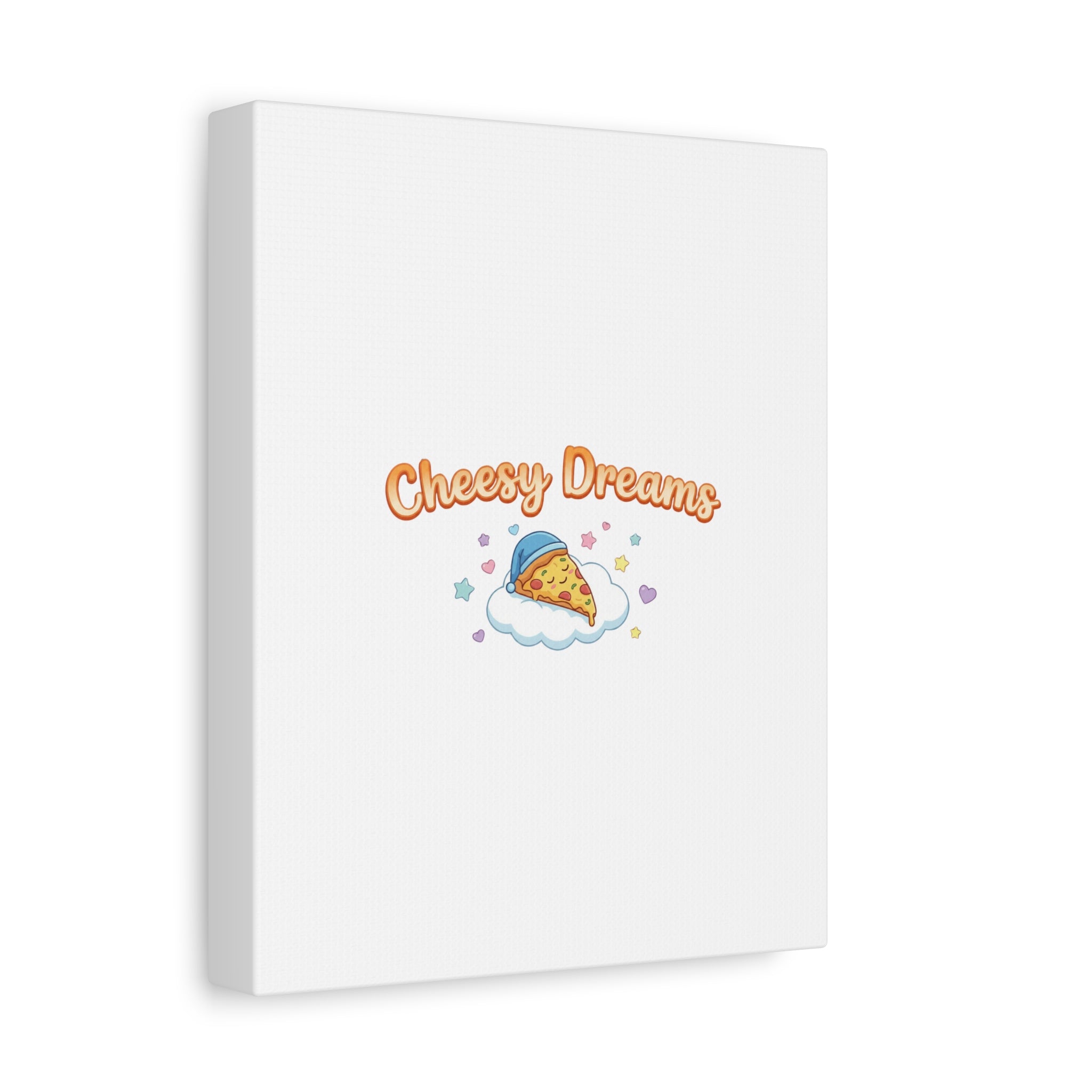 Cheesy Dreams Kawaii Pizza Canvas Wall Art