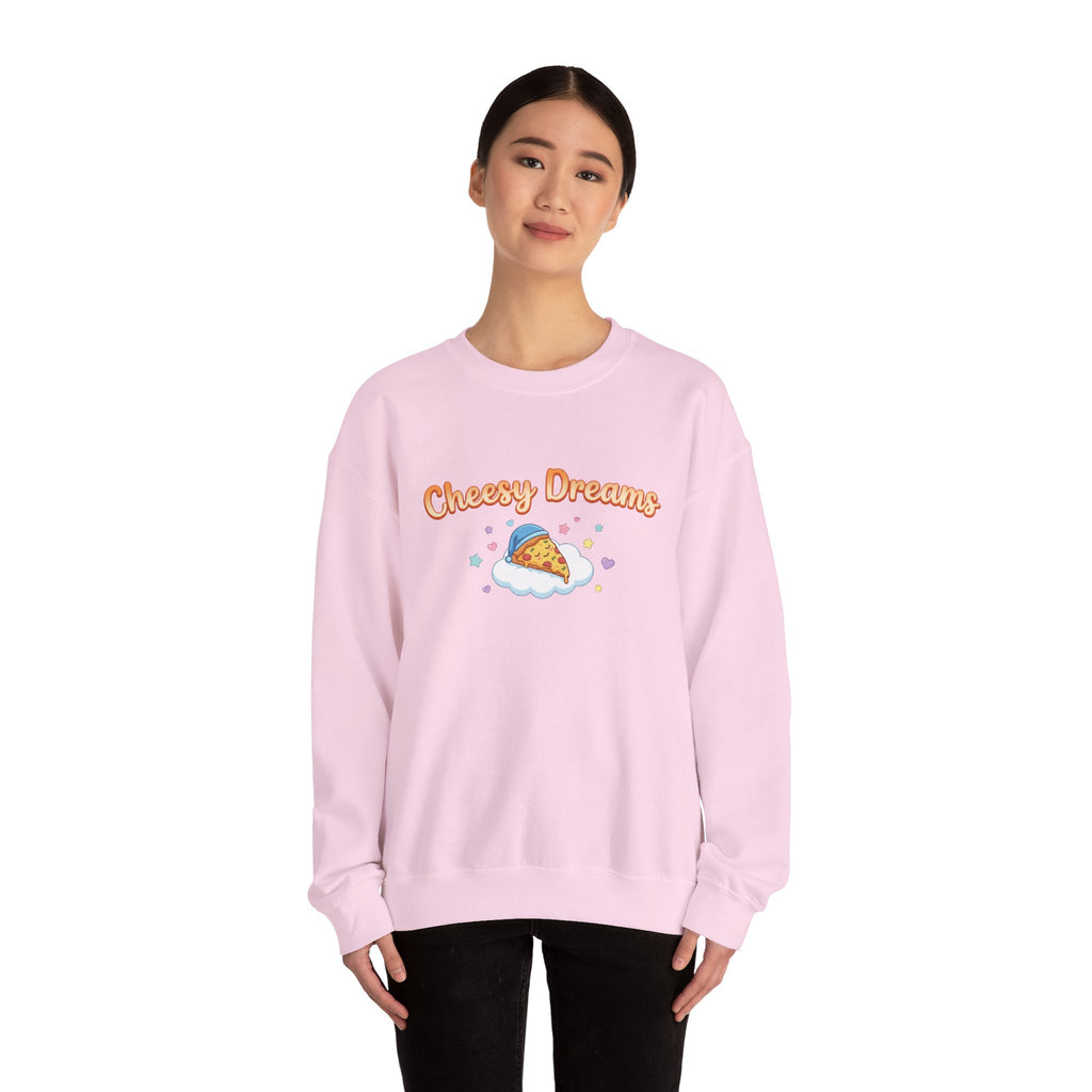 Cheesy Dreams Pizza Sweatshirt – Cozy Food Humor Crewneck