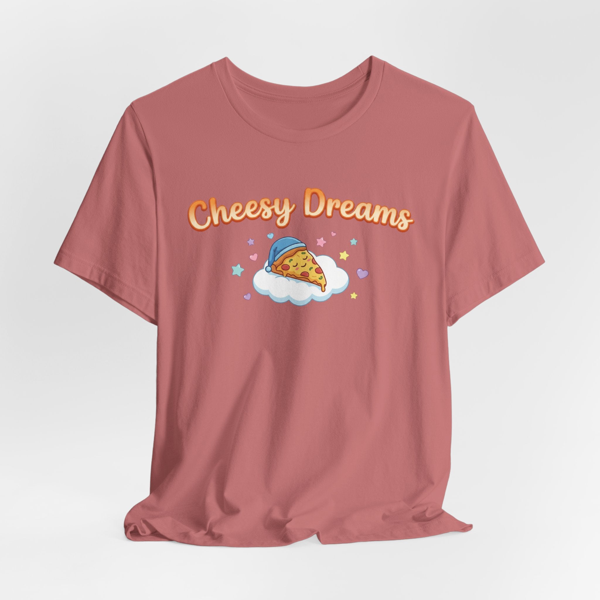 Cheesy Dreams Pizza T-Shirt – Cozy Food Humor Graphic Tee